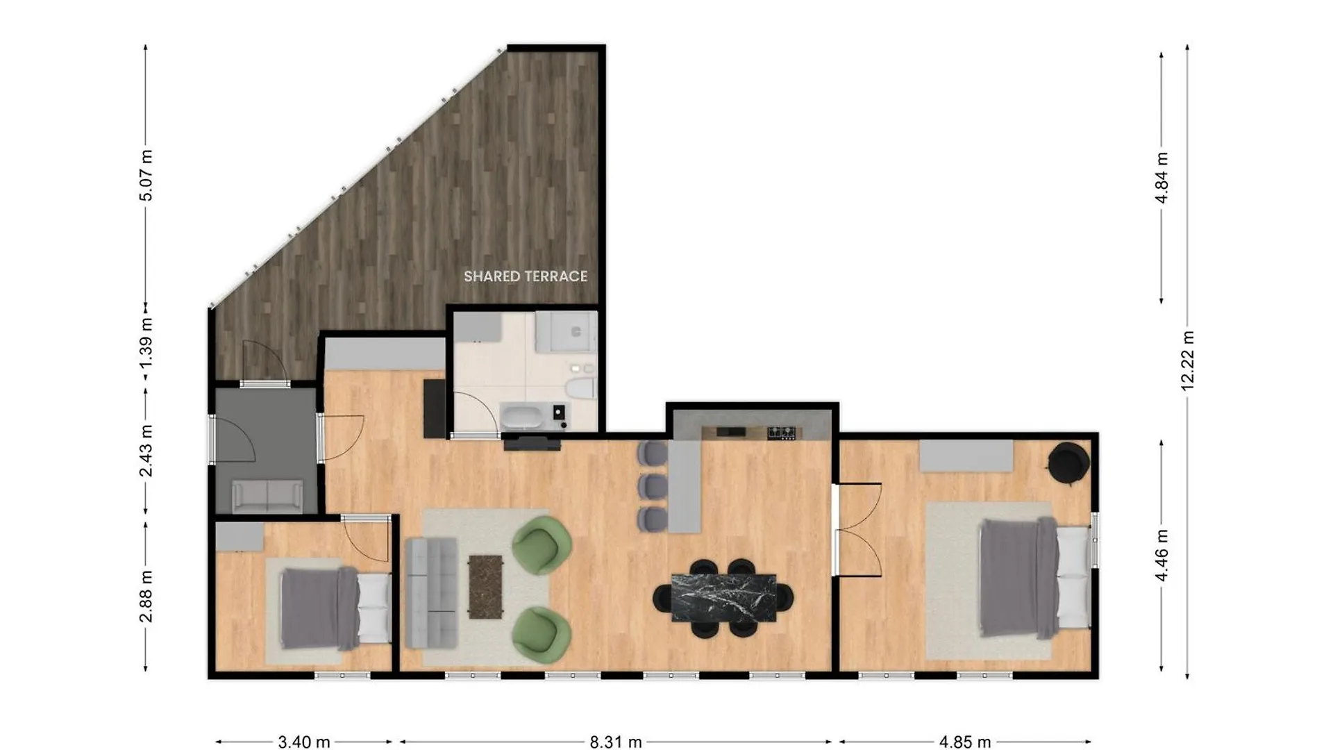Sanders Leaves - Two-Bedroom Apartment With Shared Roof-Top Terrace コペンハーゲン デンマーク